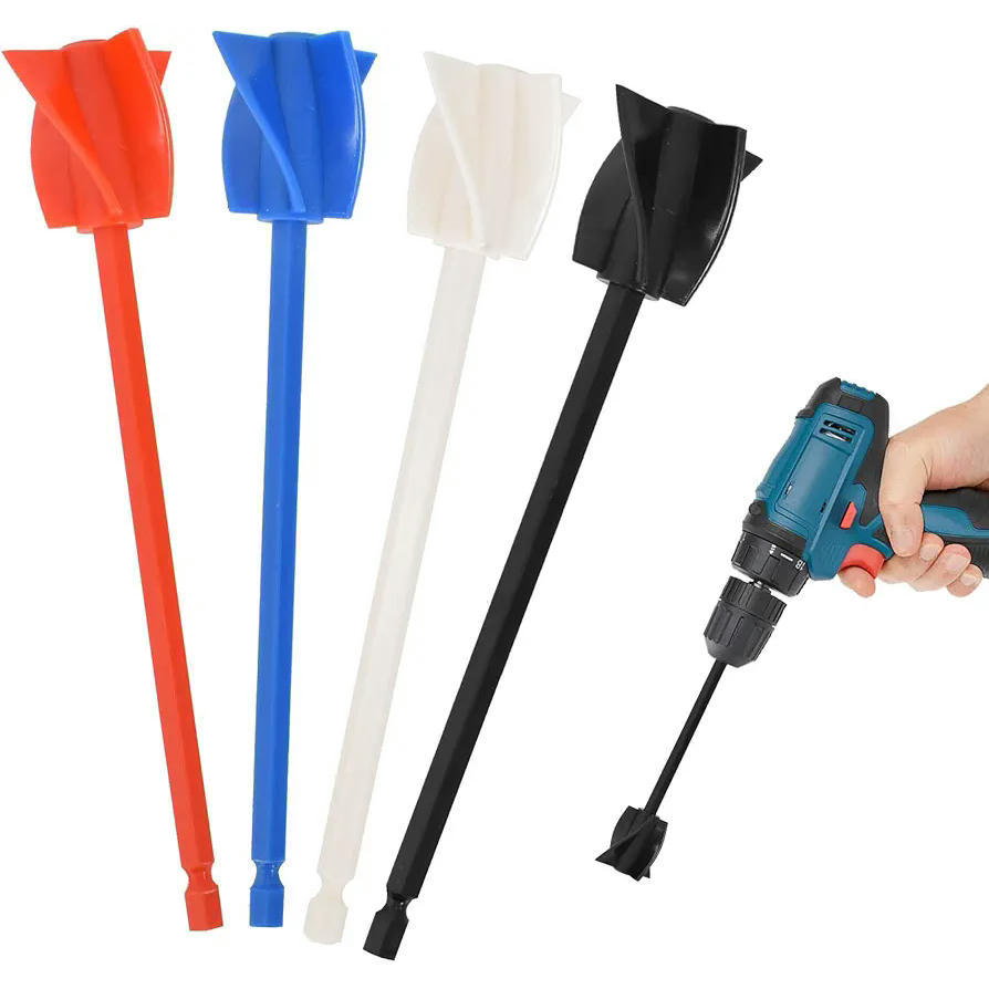 4 Pieces Resin Mixing Paddle for 1/4" Drill - Reusable Mixer for Paints and Varnishes (Multicolor)