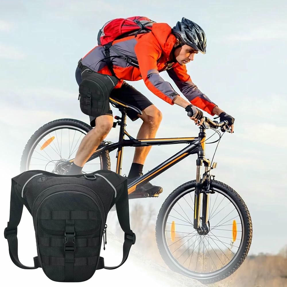 Bolsa de Pierna Táctica para Actividades Deportivas - Unisex, Reflectante y Práctica para Correr, Montar a Caballo y Más (Negro)