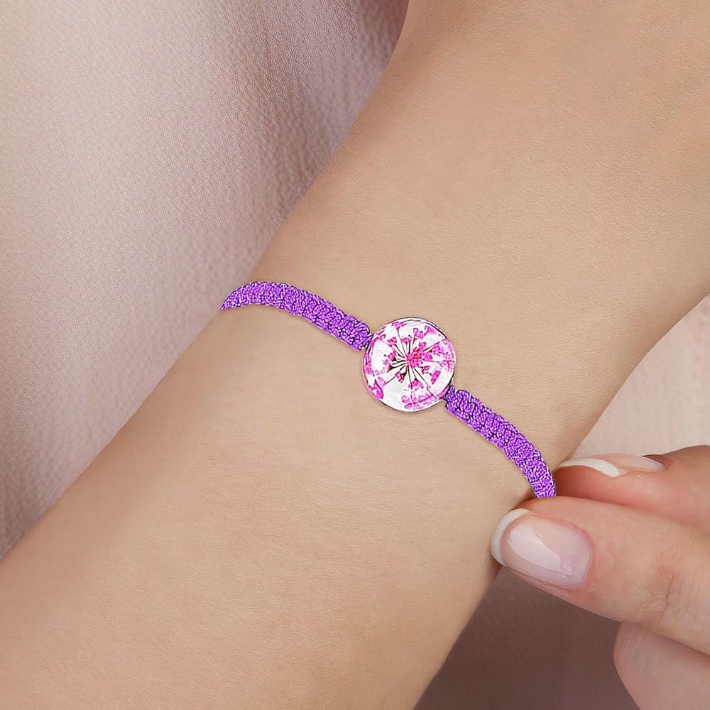 10 Piezas Pulseras Trenzadas Ajustables con Flores Hechas a Mano para Muñeca y Tobillo (Multicolor)