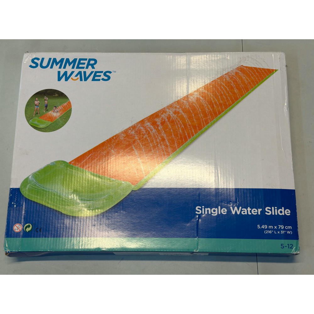 Summer Waves Pista Deslizante, Tobogán de Agua Velocidad, Juego de Jardin Familiar, Pista de Agua, Juego Acuático, 5.49 M x 79 CM