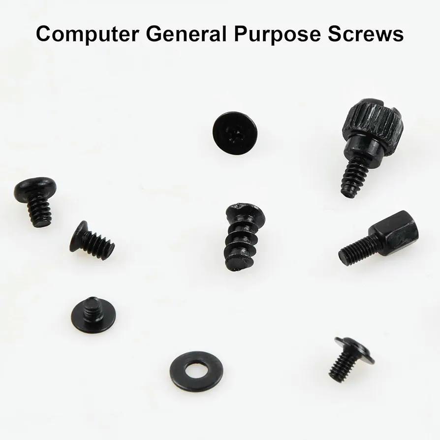 Kit de Tornillos para Ordenador, 420 Piezas, Juego de Tornillos para Laptop, 10 Tamaños, Tornillos de Acero al Carbono, Compatible con Placas Base y Computadoras (Negro)