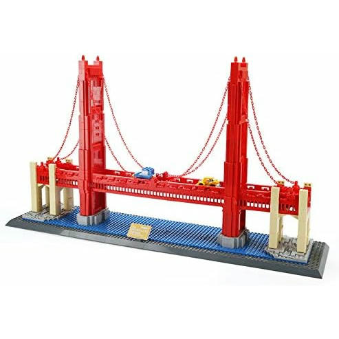 Apostrophe Games - Juego de bloques de construcción del puente Golden Bridge de San Francisco en miniatura, de la famosa serie Monumentos de arquitectura, para niños y adultos, 1977 piezas