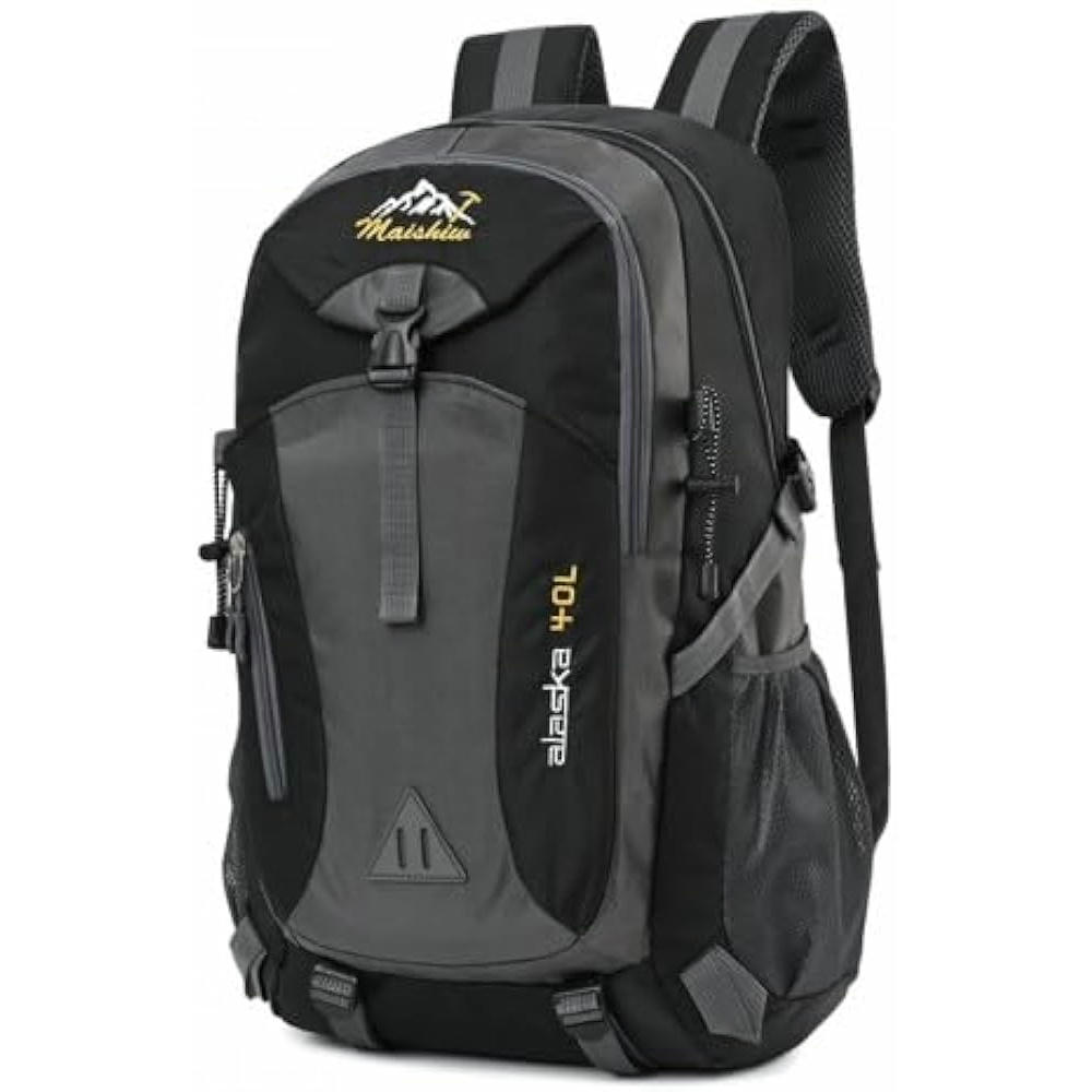 Mochila de Senderismo Ultraligera 40L Impermeable para Actividades al Aire Libre, 6 compartimentos y 2 bolsillos laterales