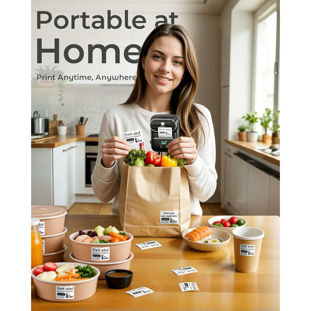 Etiquetadora Phomemo M110 Bluetooth, impresora de etiquetas autoadhesivas portátil, compatible con Android e iOS, ideal para pequeñas empresas y oficina, color negro