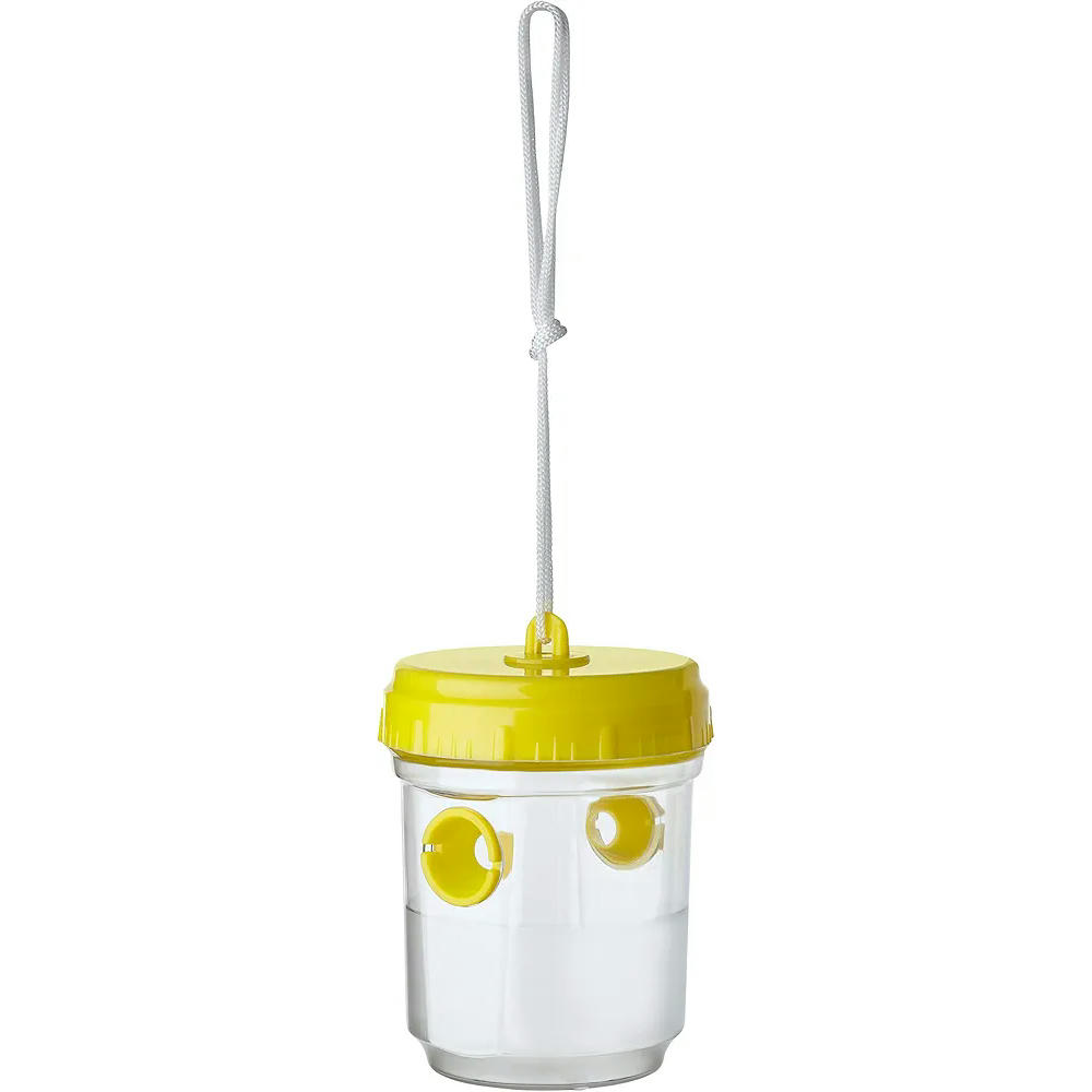 Juego de 3 trampas para avispas, trampa de plástico reciclable, adecuada para jardín, 9 cm de diámetro, 13 cm de altura, incluye cuerda para colgar