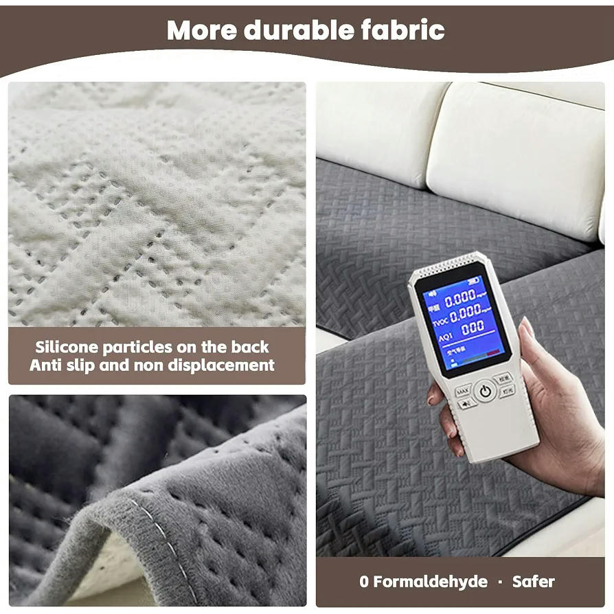 Funda Universal para Sofá Chaise Long de 1/2/3/4 Plazas, Impermeable y Antideslizante (Gris, 90x160cm)