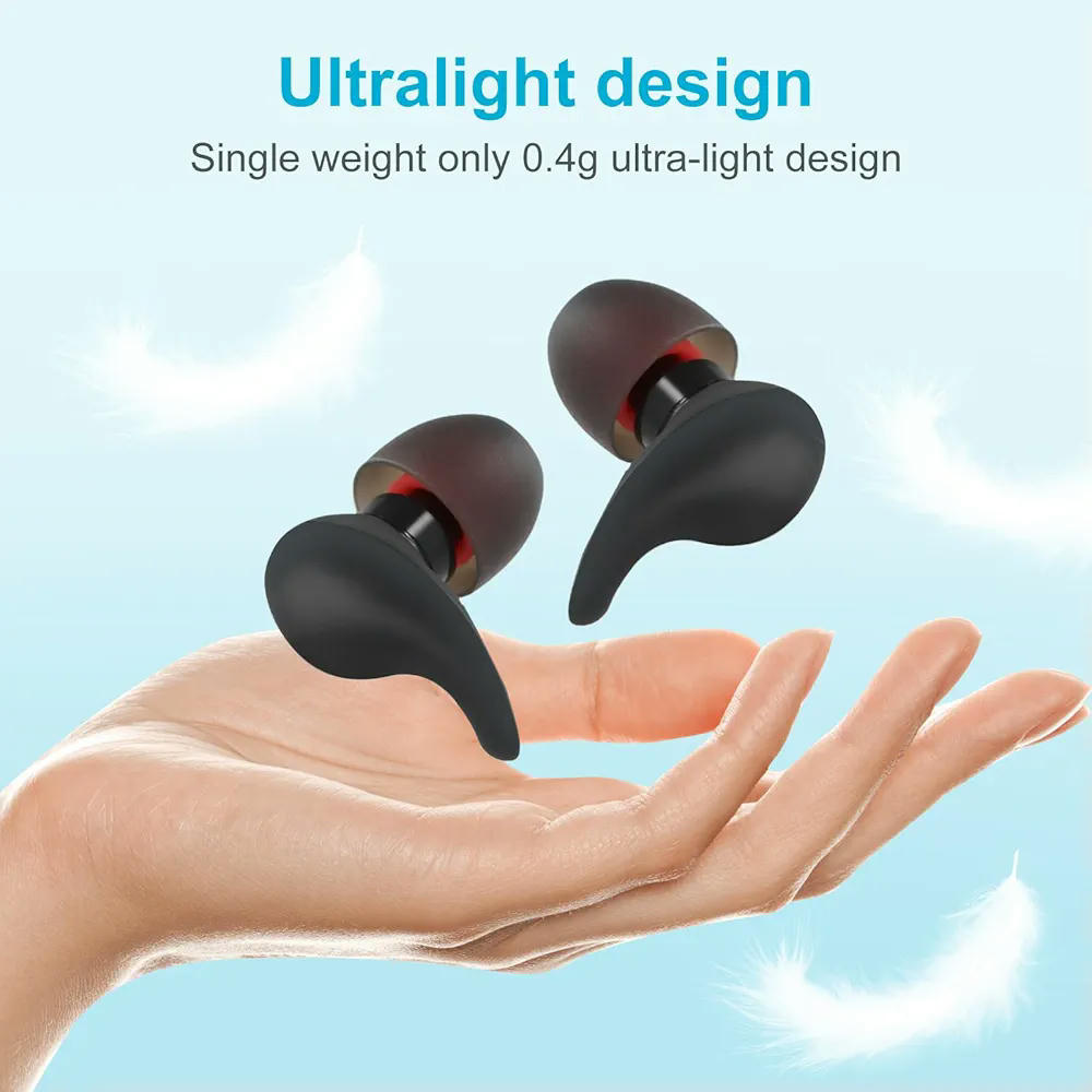 Tapones Tolenre para Reducción de Ruido, Protección Auditiva Reutilizable de Silicona, Ideal para Dormir, Tallas XS/S/M/L, Incluye 8 Almohadillas