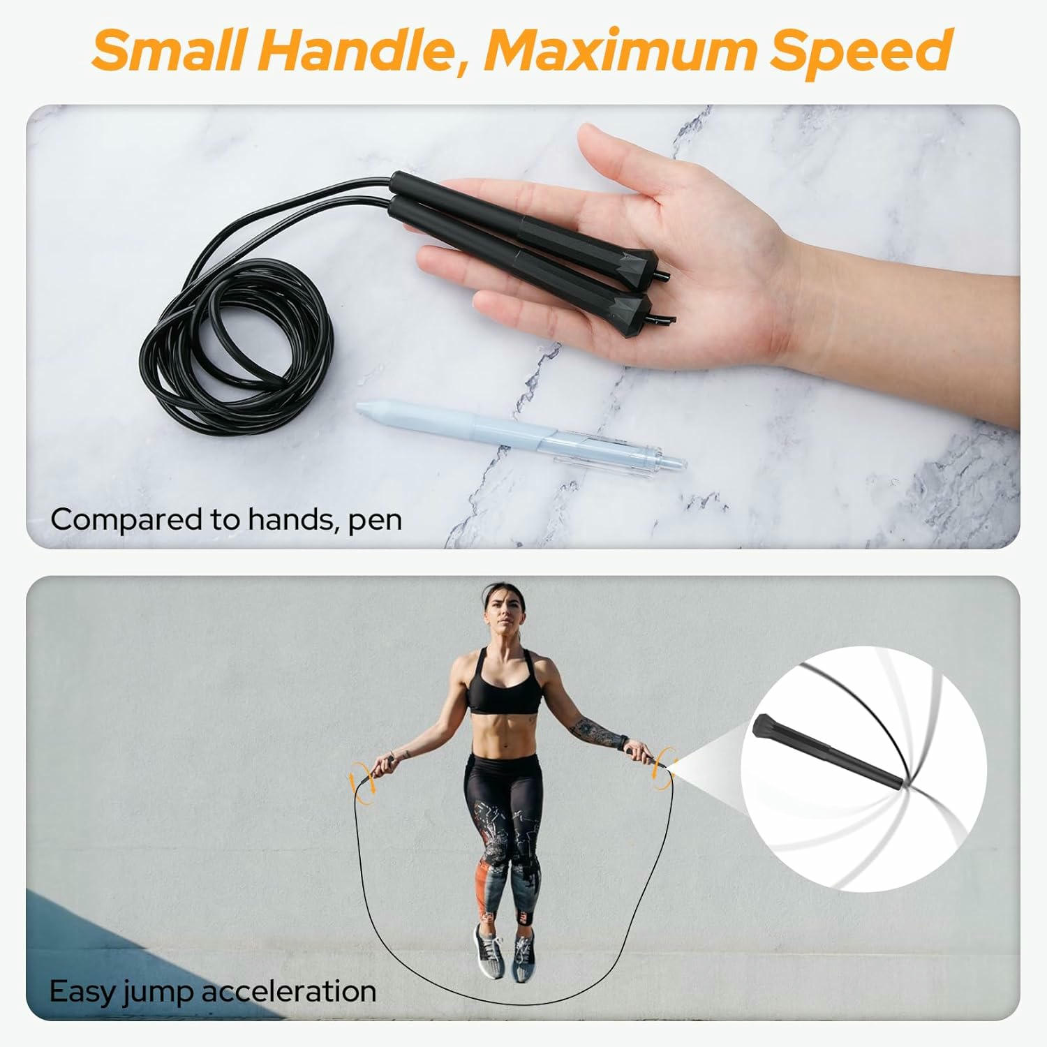 Cuerda para Saltar 3 Metros con Bolsa, Comba para Boxeo y Entrenamientos de Fitness, PVC Resistente para Niños y Adultos