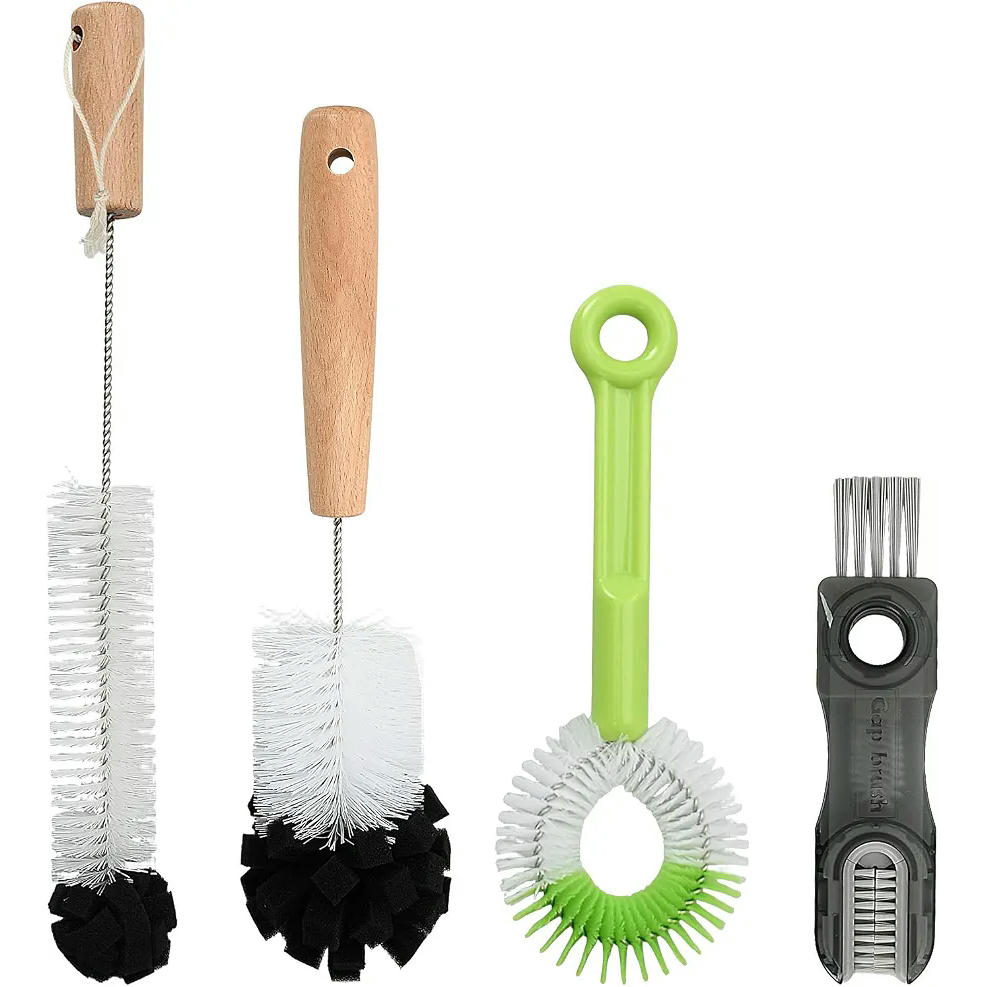 Set de 4 Cepillos Limpiadores para Botellas y Biberones