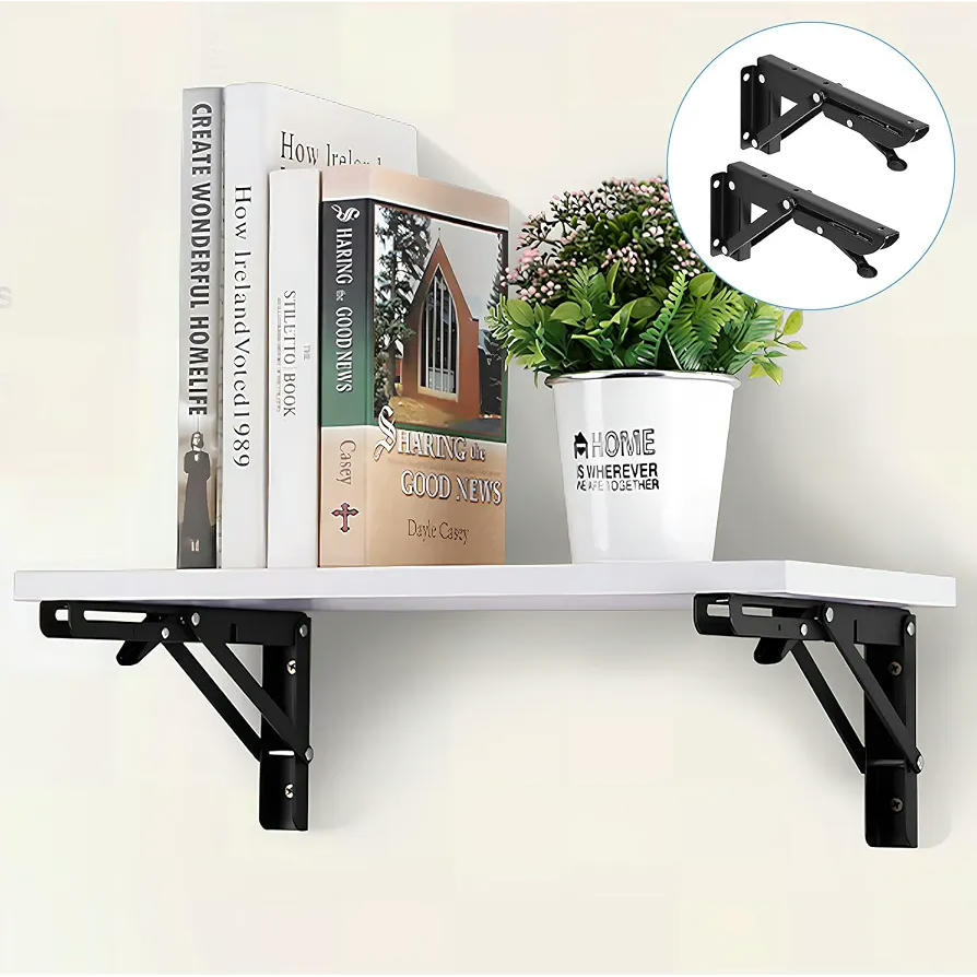 Soporte Estante Plegable de Acero Inoxidable con Bisagras, 200mm, 100 kg, Ahorra Espacio, Diseño Práctico