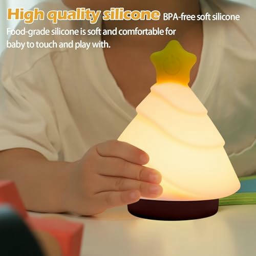 Luz Nocturna Infantil LED en Silicona, Lámpara Táctil USB con 6 Colores Ajustables, Ideal para Niños y Decoración Festiva, multicolor RGB