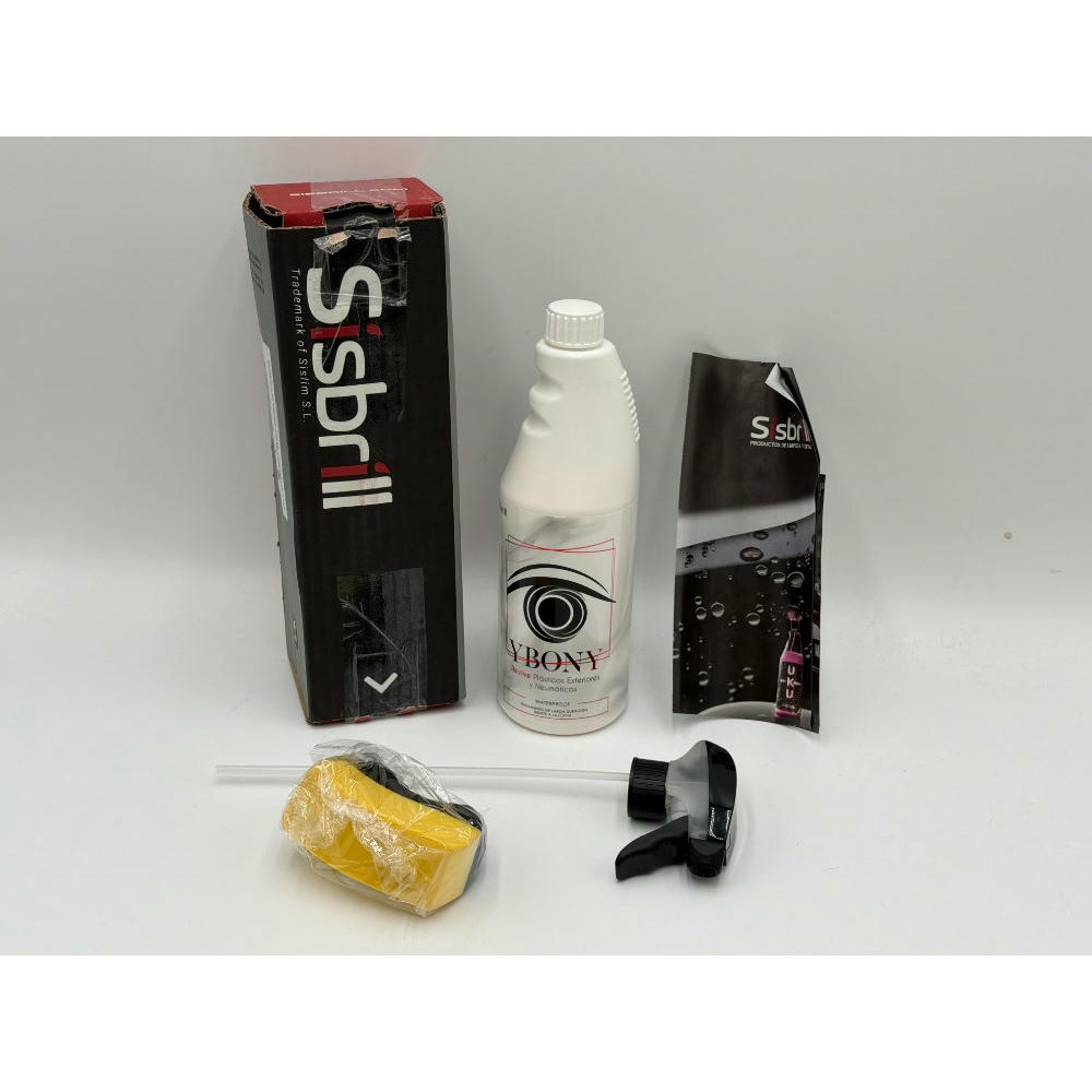 Sisbrill Ybony, Renueva, repara y restaura plásticos deteriorados o blanquecinos - Revive Neumáticos - Proporciona Ultra-Brillo - Resiste la Lluvia - 750 ml + 1 aplicador (Pack 1)