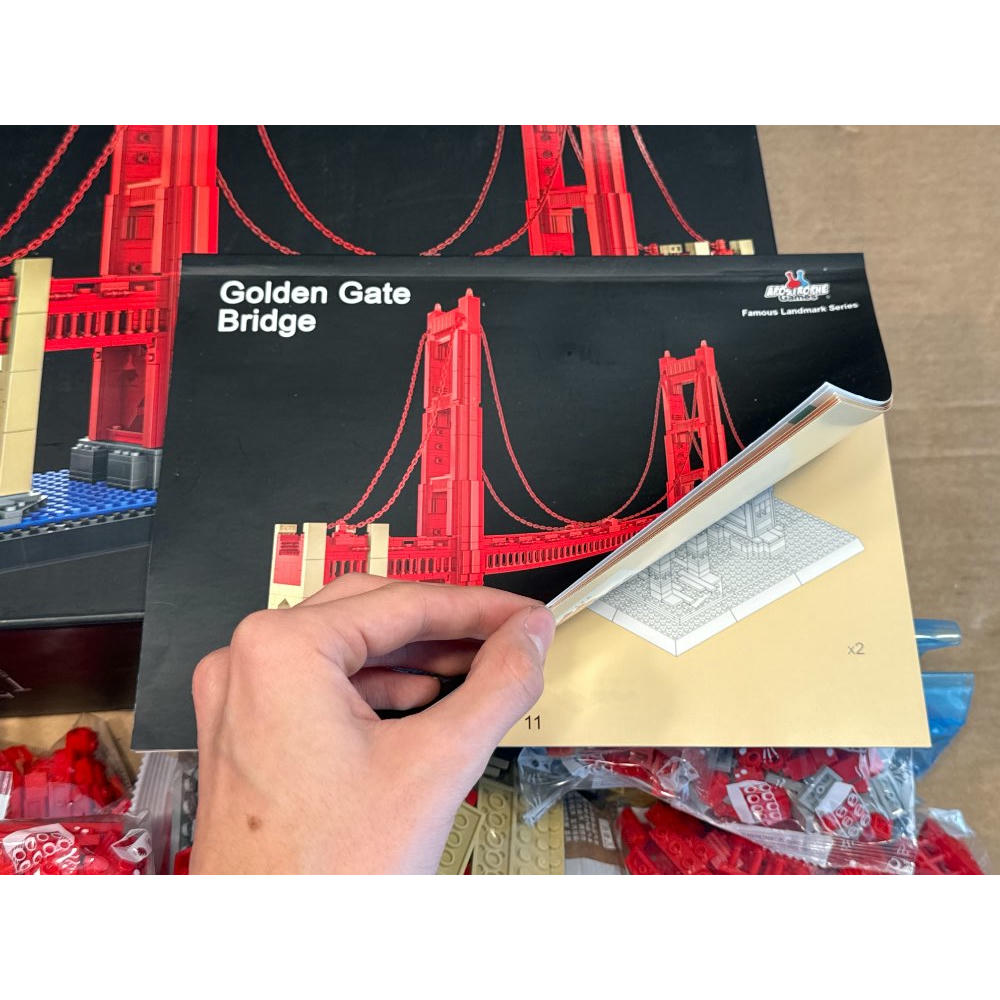 Apostrophe Games - Juego de bloques de construcción del puente Golden Bridge de San Francisco en miniatura, de la famosa serie Monumentos de arquitectura, para niños y adultos, 1977 piezas