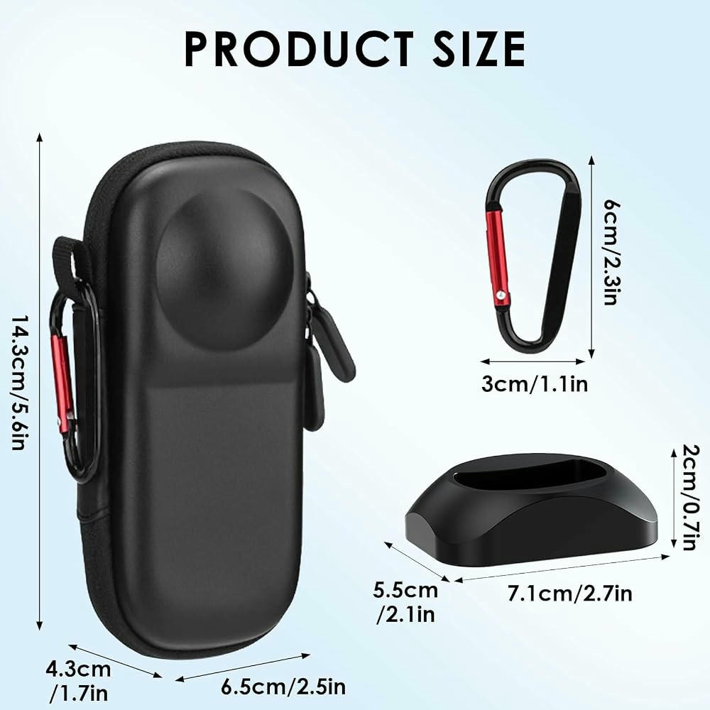 Funda Protectora Rígida de Viaje para Cámaras Insta360 X4 y X5 con Base Antideslizante (Negro)