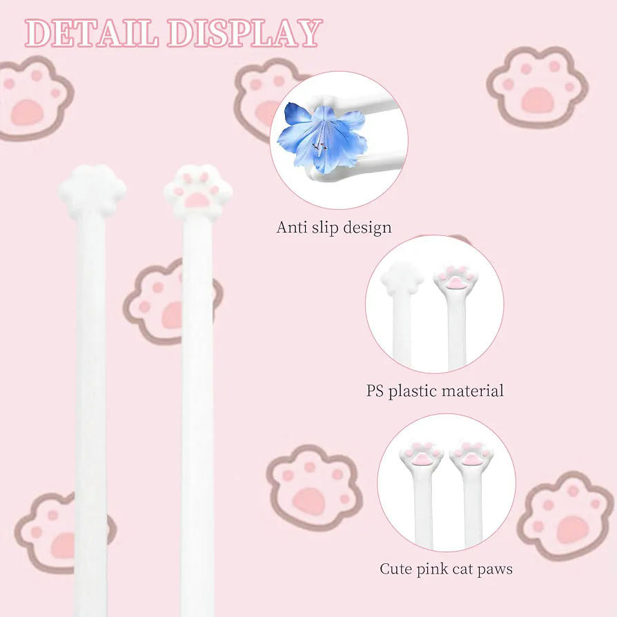 Set de 2 Pares de Palillos y 2 reposa palillos, diseño de Garra de Gato, de Madera para Sushi y Fideos