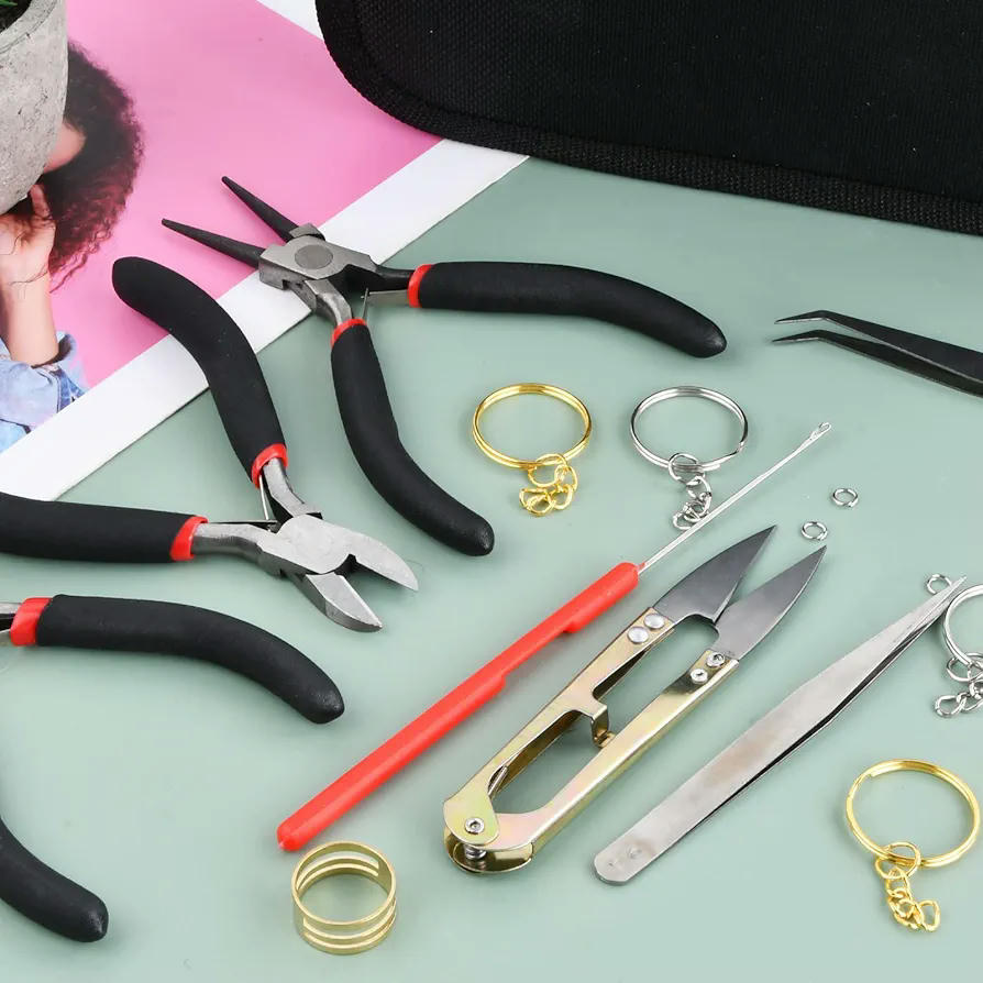 Kit de Herramientas para Fabricación de Joyas con 8 Alicates y 220 Accesorios para DIY