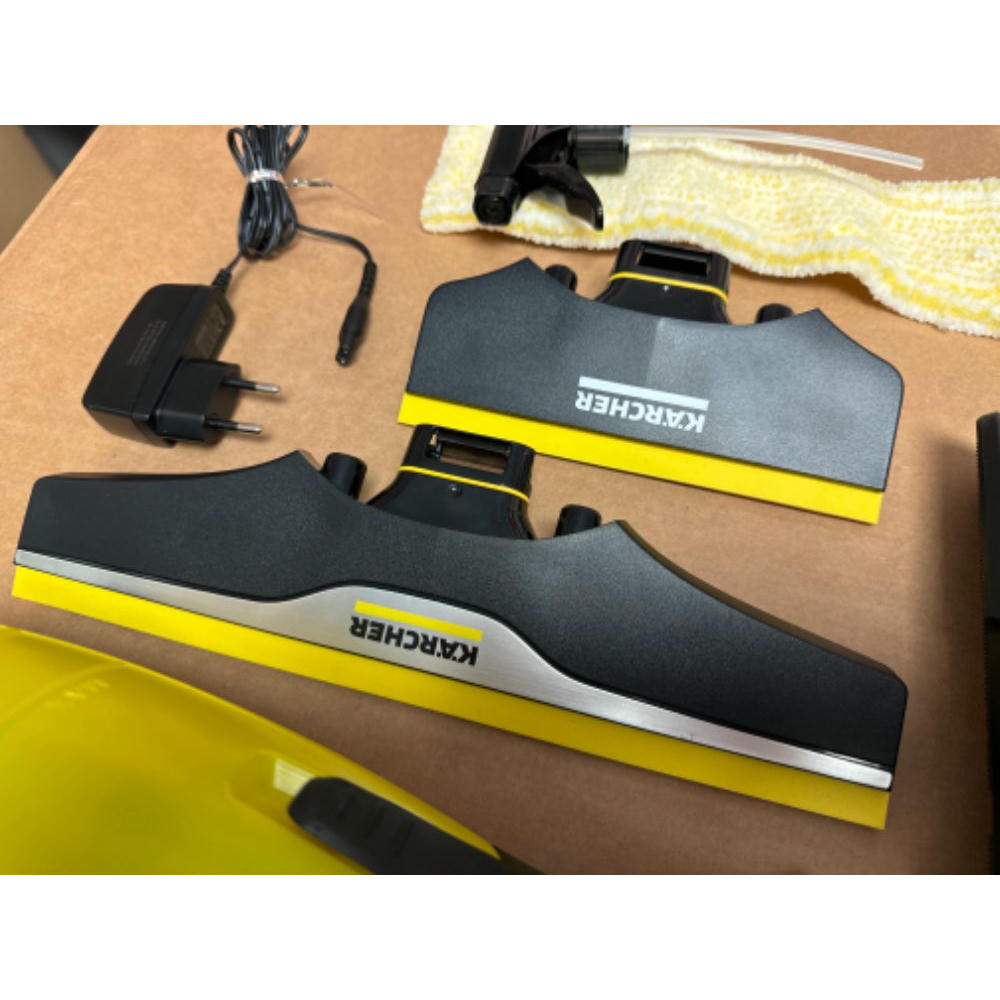Kärcher Limpiadora de Cristales WV 2 Black Edition, Autonomía de Batería: 35 min, Indicador LED Estado Batería, 2 Boquillas de Aspiración, Pulverizador y Paño Microfibra, 20 ml Detergente