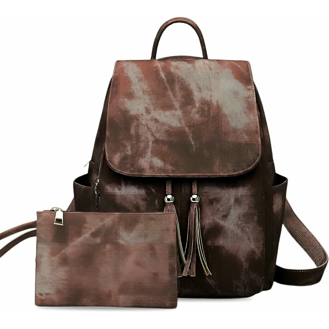 Mochila Antirrobo de Cuero PU para Mujer, Impermeable y con Multibolsillos (Marrón)