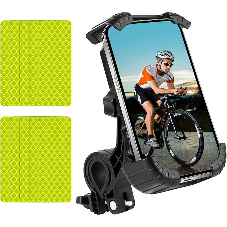 Soporte Retráctil para Teléfono Móvil en Bicicleta, Coche Eléctrico y Moto con Almohadillas de Goma (Negro)
