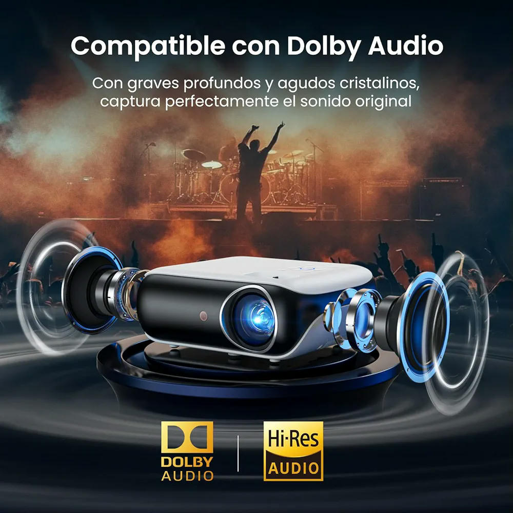 HAPPRUN 510G Proyector Inteligente 4K con Google TV, 1000 ANSI Lúmenes, 1080P Full HD, Dolby Audio, WiFi 6, Bluetooth 5.2, Control por Voz, Compatible con Netflix y YouTube