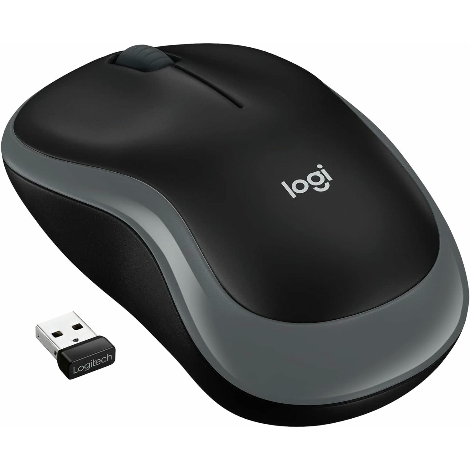 Logitech M185 Ratón Inalámbrico, 2.4GHz con Mini Receptor USB, Batería de 12 Meses, Seguimiento Óptico con Resolución de 1000 dpi, Ambidiestro, Compatible con PC, Mac, Portátil - Gris