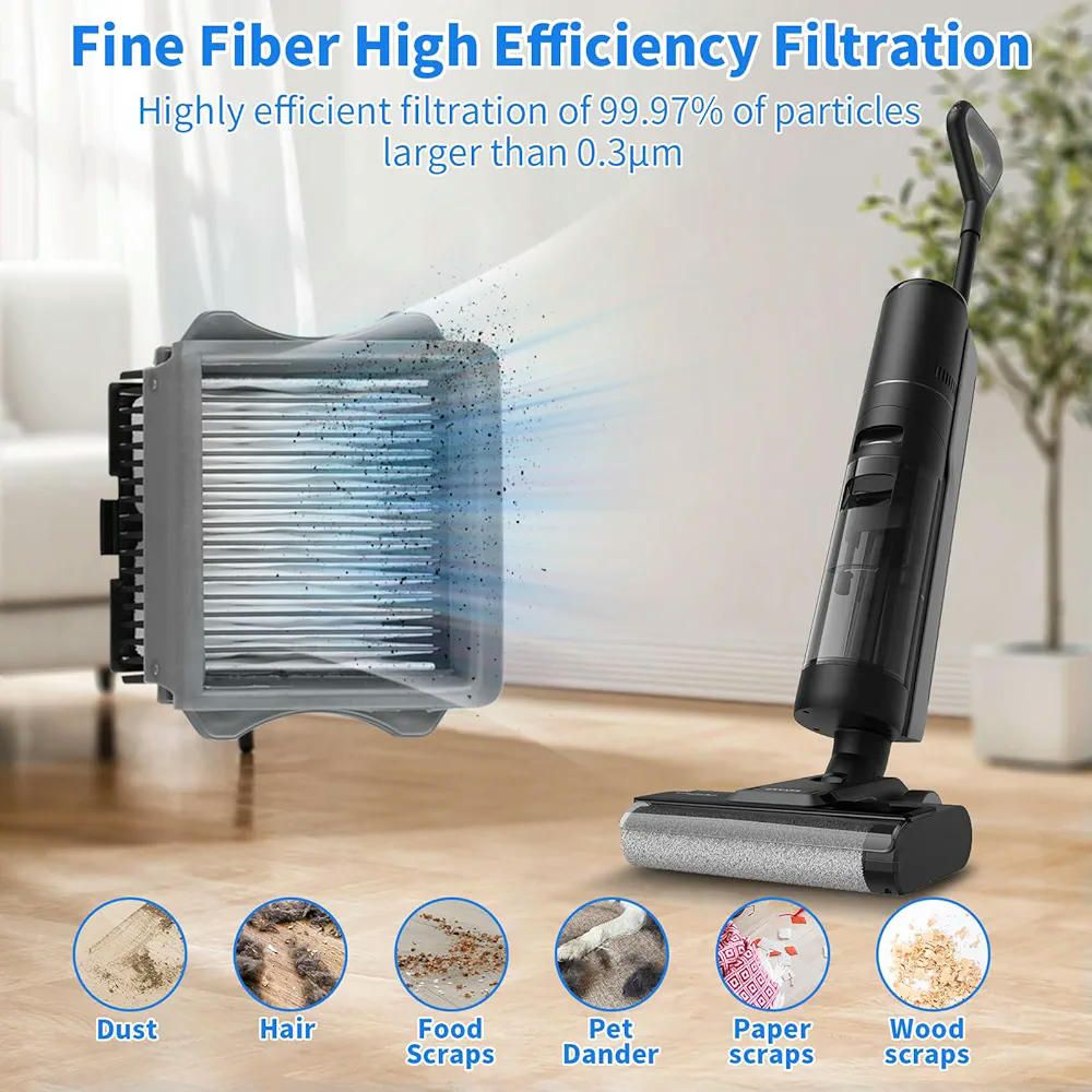 Kit de Accesorios de Repuesto para Aspiradora Tineco iFloor 3 y Floor One S3, Incluye 2 Rodillos de Cepillo, 4 Filtros HEPA y 1 Cepillo de Limpieza