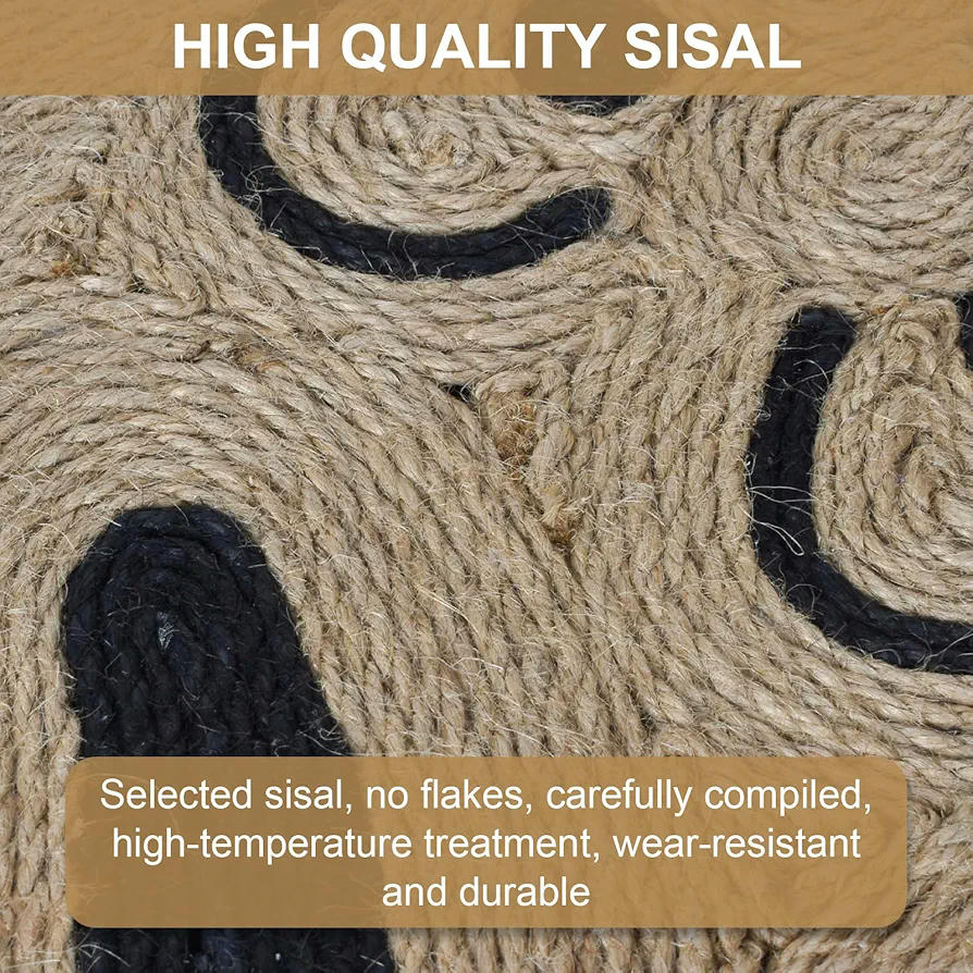 Alfombrilla Rascadora para Gatos de Sisal Natural y Diseño Antideslizante (Marrón)
