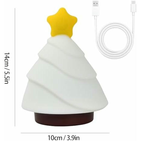 Luz Nocturna Infantil LED en Silicona, Lámpara Táctil USB con 6 Colores Ajustables, Ideal para Niños y Decoración Festiva, multicolor RGB