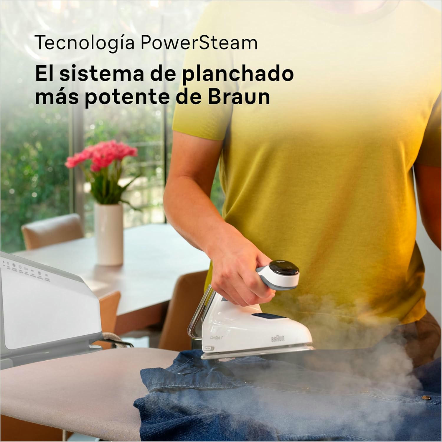 Braun CareStyle 7 IS7262GY, Centro de Planchado con Generador de Vapor Profesional, FreeGlide 3D, iMode e iCare, Planchado Vertical, Ultimate FastClean, Depósito Extraíble 2 L, 2700W, Violeta