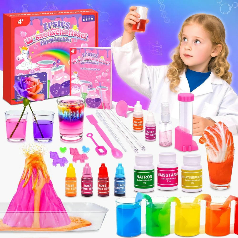 Experimentos para Niños y Niñas de 4 a 12 Años, Juguete STEM, Más de 200 Actividades Creativas con Set de Volcán para Juegos Educativos