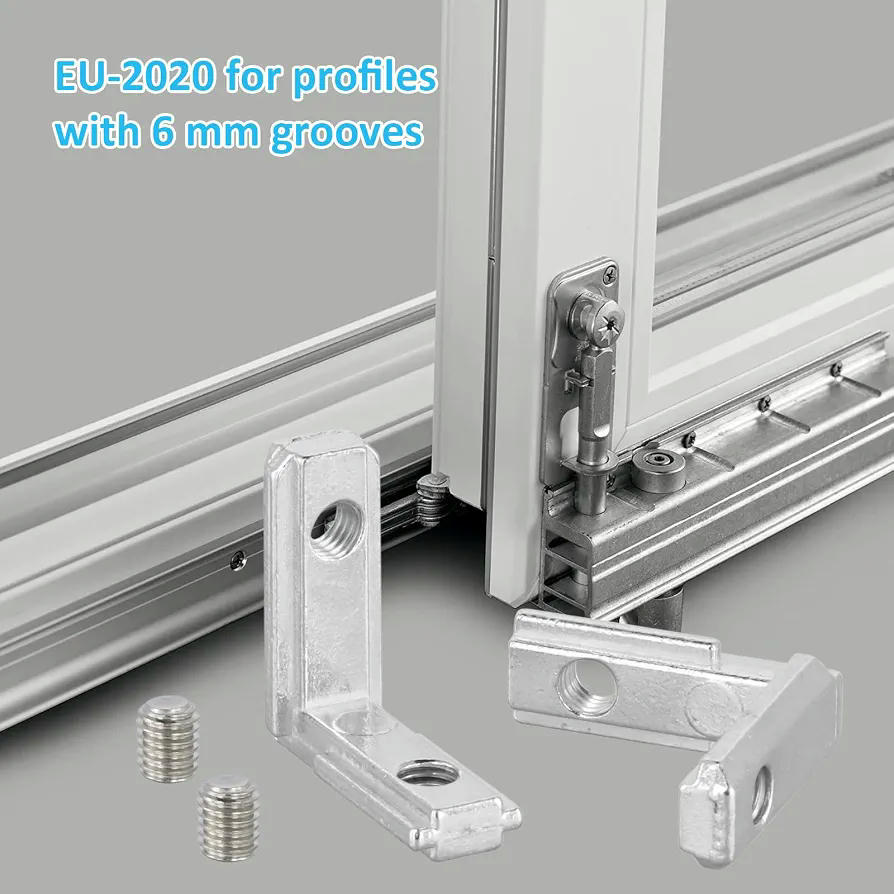 Soporte de Esquina 16PCS Ángulo Interior Ranura en T Aleación de Zinc para Muebles