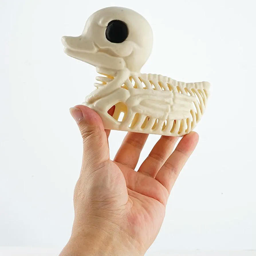 2 Figuras Pato Esqueleto, 4.7 pulgadas, patito accesorio decorativo para Halloween, figura de resina sintética, diseño encantador y espeluznante