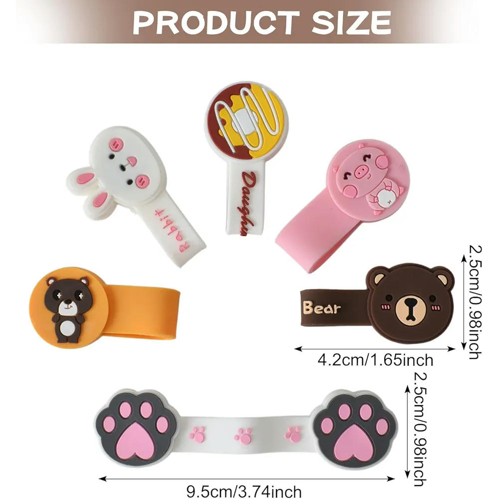 Organitzador de Cables de Silicona Magnètic 6 Peces, Clips Reutilitzables per a Auriculars i Cables, Disseny Colorit i Funcional