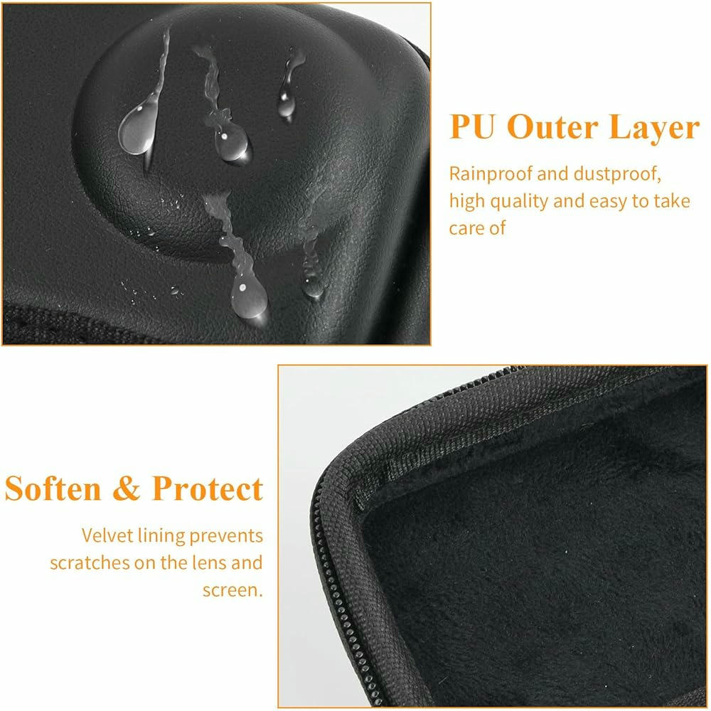 Funda universal de Transporte Mini para Cámara Deportiva con Tapa de Lente y Protección (Negro)