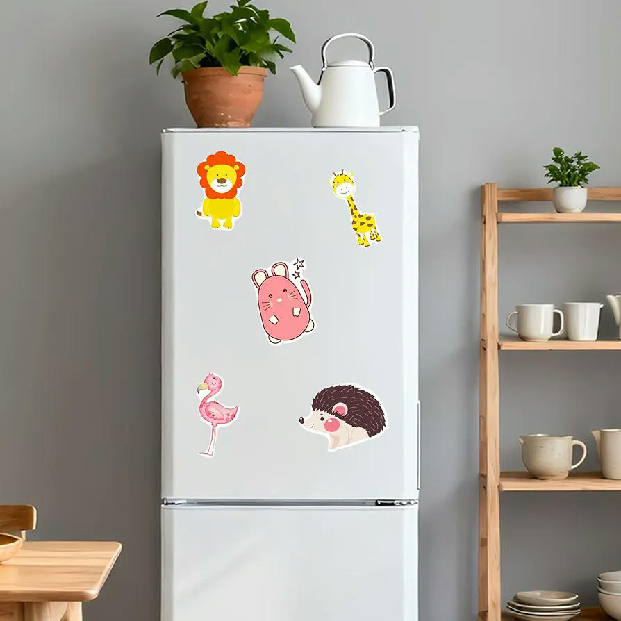 100 Piezas de Pegatinas de Animales para Decoración, Calcomanías Impermeables y Coloridas para Personalizar Objetos