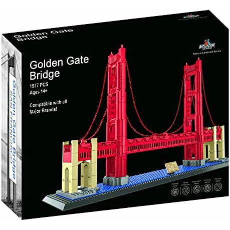 Apostrophe Games - Juego de bloques de construcción del puente Golden Bridge de San Francisco en miniatura, de la famosa serie Monumentos de arquitectura, para niños y adultos, 1977 piezas