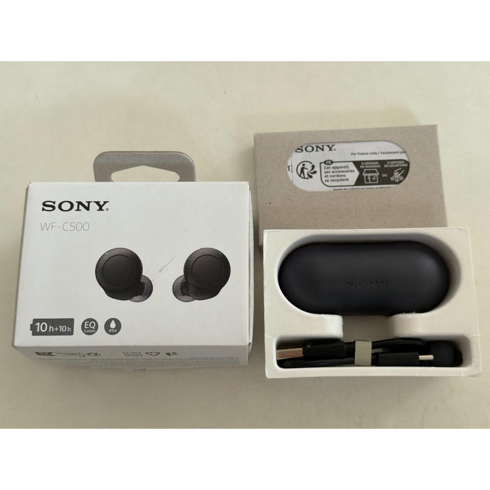 Sony WF-C500 - Auriculares "True Wireless", Hasta 20 horas de autonomía con funda de carga, Compatible con Voice Assistant, Micrófono incorporado para llamadas telefónicas, Conexión Bluetooth, Negro