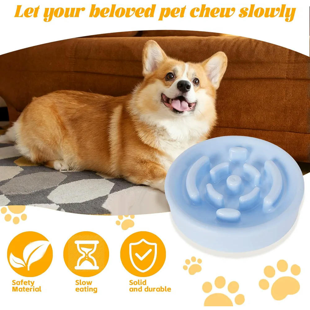 Juego de 2 Comederos Antivoracidad para Perros y Gatos, Diseño Interactivo Antideslizante, Ideal para Mascotas Pequeñas y Medianas (Morado y Azul)