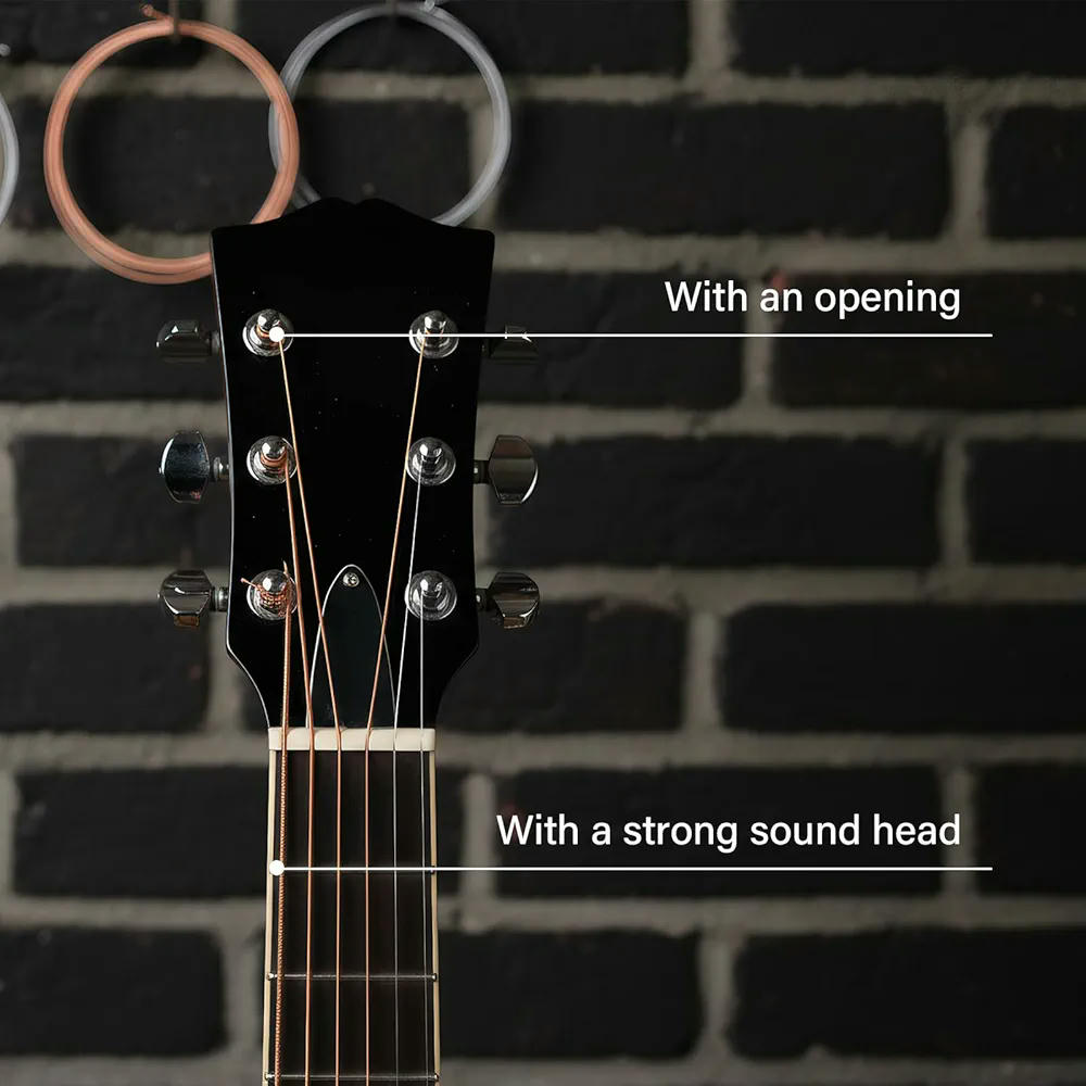 Juego de 12 cuerdas de guitarra acústica de acero con bobinado de cobre, sonido claro y duradero