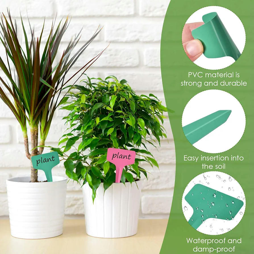 160 Piezas Etiquetas Multicolor de Plástico para Plantas, Marcadores de Jardín de 6 x 10 cm con Bolígrafo