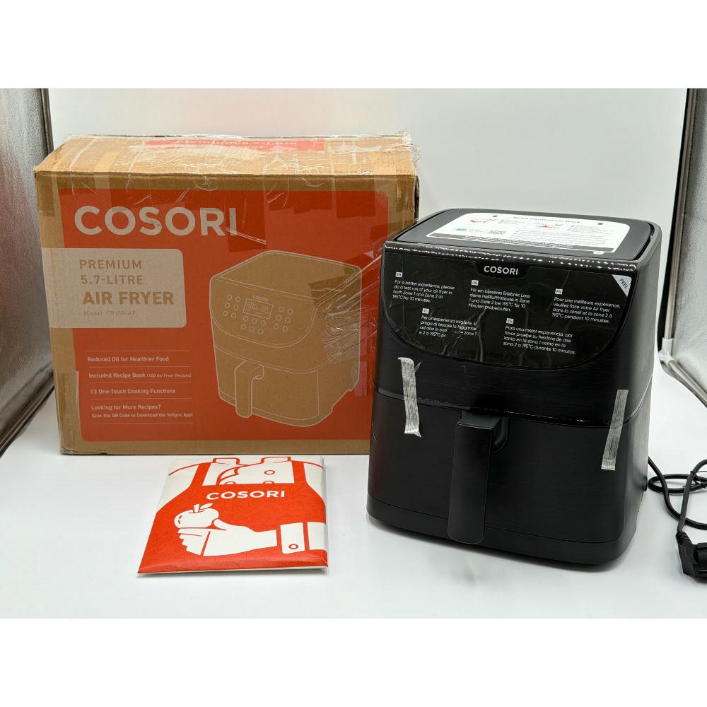 Cosori Freidora de Aire 5,7L Interior Metálico Real, Air Fryer Diseño Antióxido, Tecnología Calefacción Uniforme, 40 Recetas, Reducción de Grasas para una Vida Saludable, Eficiencia Energética, 1700W