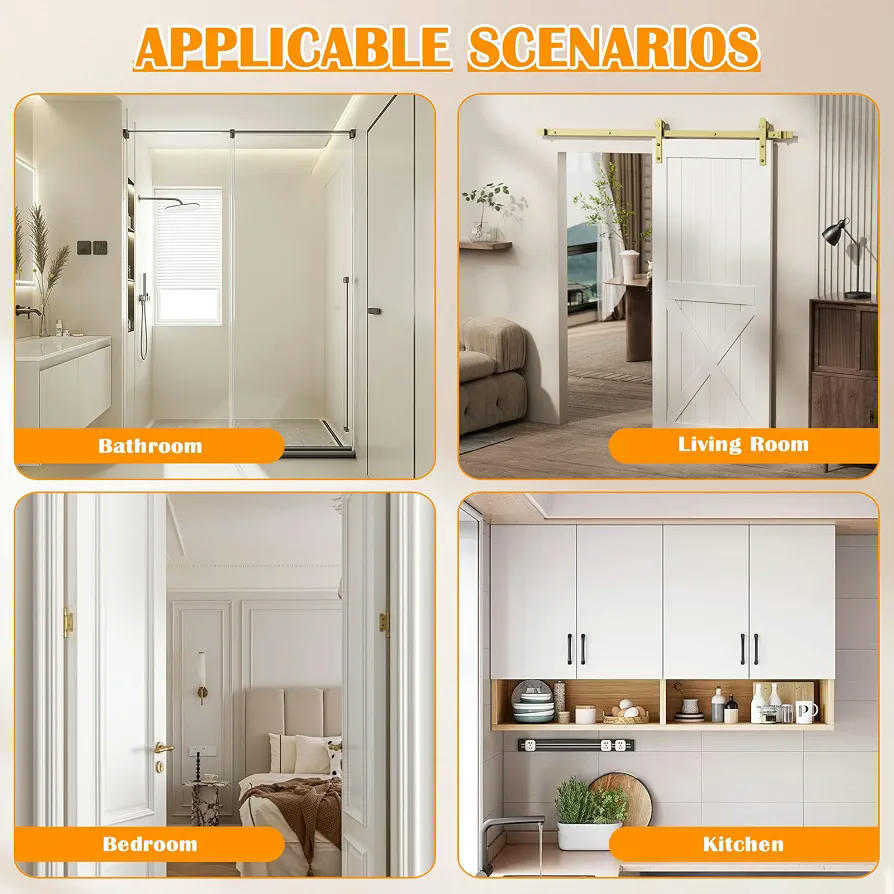 Gancho de puerta de acero inoxidable, 4 piezas, 6 ganchos colgantes, 26,5 cm, blanco y negro