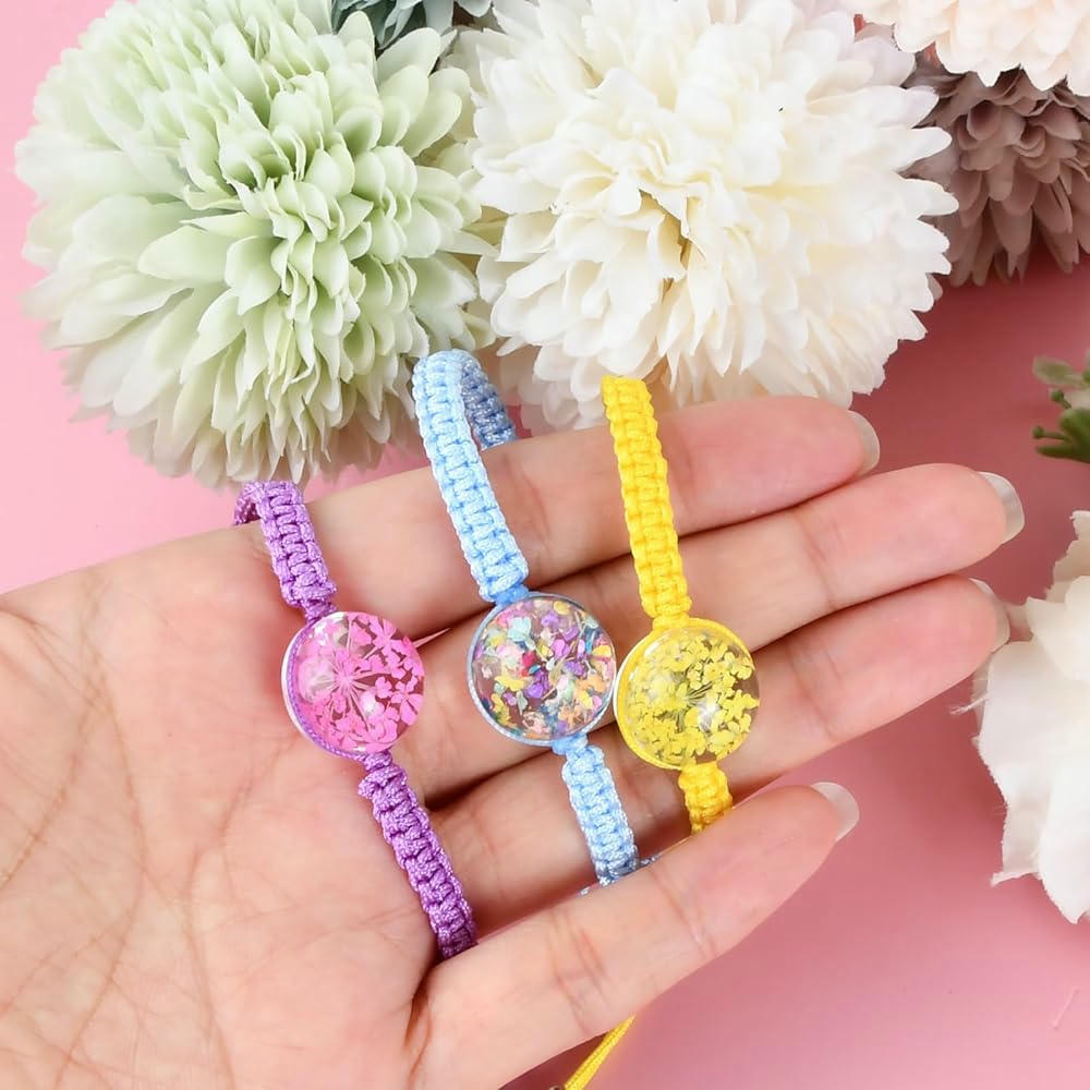 10 Piezas Pulseras Trenzadas Ajustables con Flores Hechas a Mano para Muñeca y Tobillo (Multicolor)