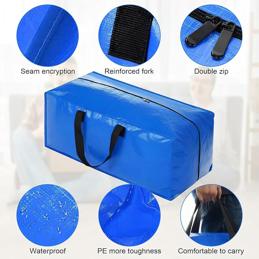 Paquete de 5 Bolsas Plegables de 100 Litros, Ideal para Almacenamiento de Ropa y Edredones, Versátil para Deporte, Mudanzas y Viajes