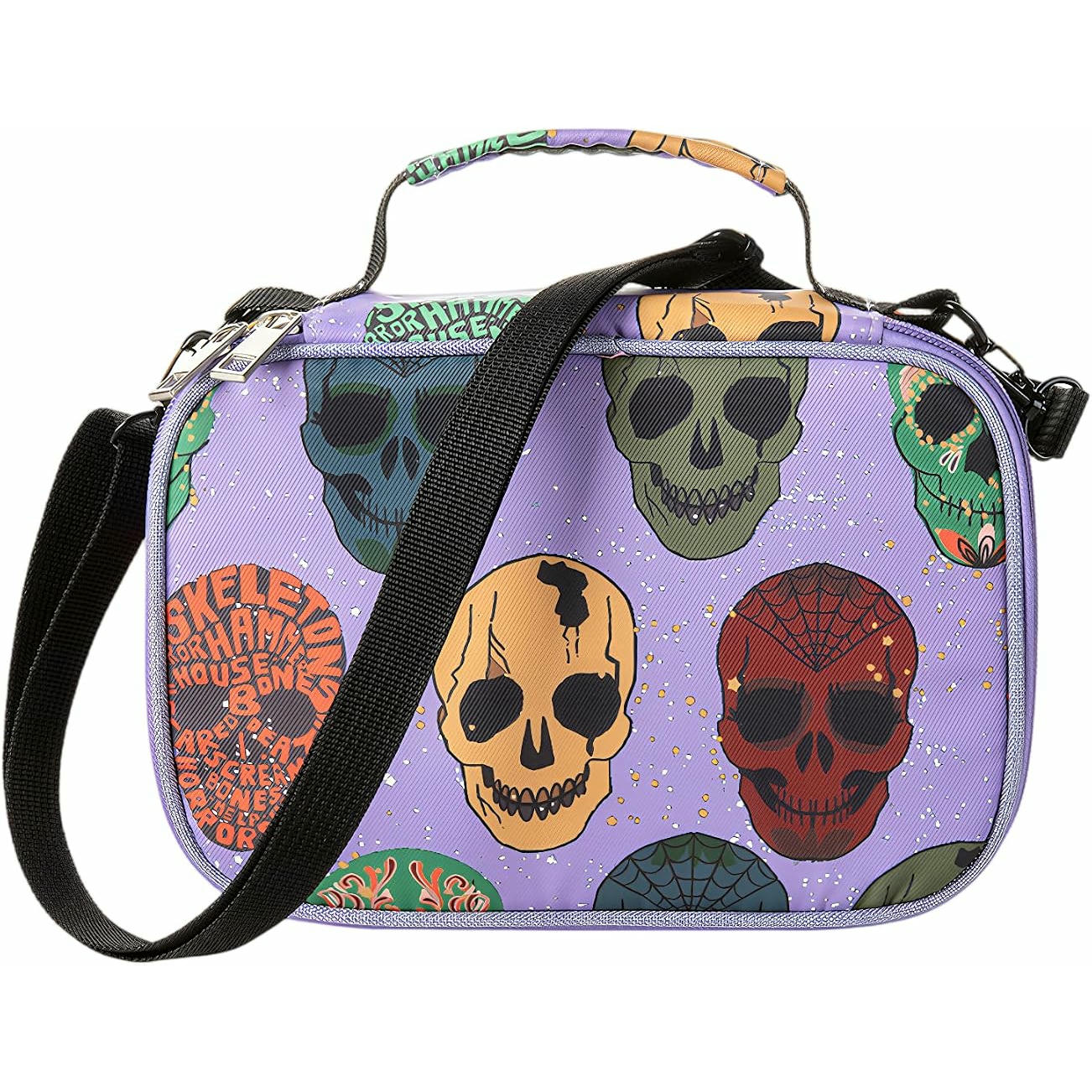 Estuche de lápices para niñas, 72 ranuras, diseño de calaveras, gran capacidad y soporte para bolígrafos (Lila)