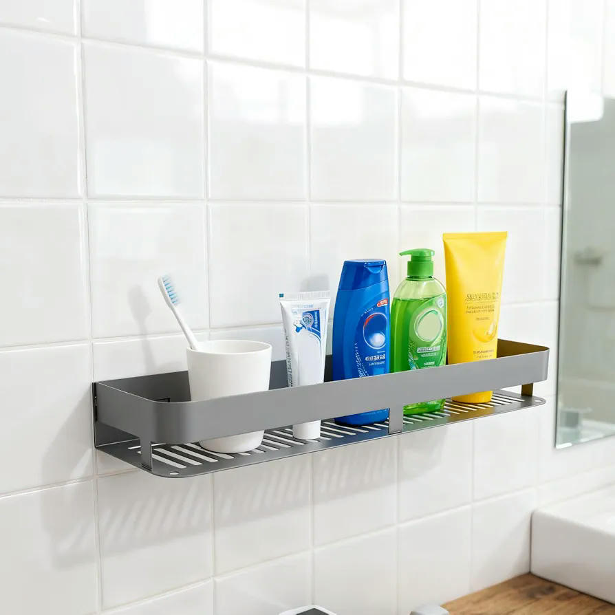 Estantería de Baño Organizador Multifuncional para Cocina y Baño sin Taladrar (Gris)