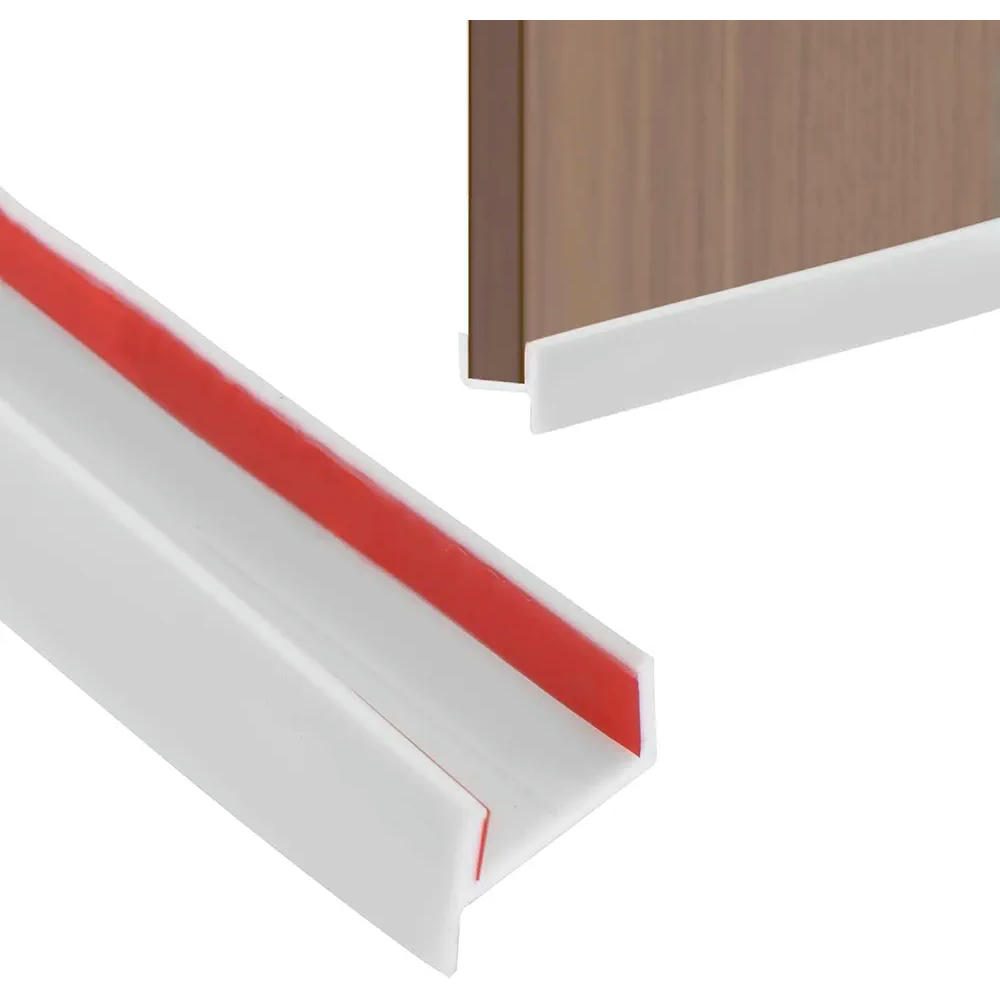Junta de Perfil de Zócalo de Cocina de Caucho de Silicona, 3 metros, Ideal para Zócalos de 15 mm a 18 mm (Blanco)