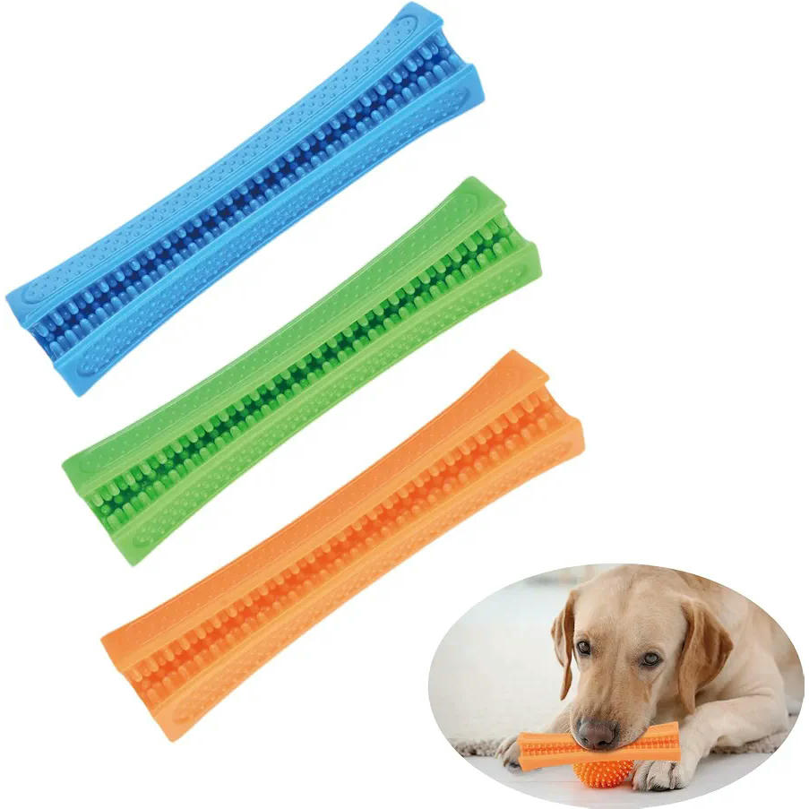 Juego de 3 Juguetes para Perros Masticables Interactivos en Tres Colores, para morder (Multicolor)