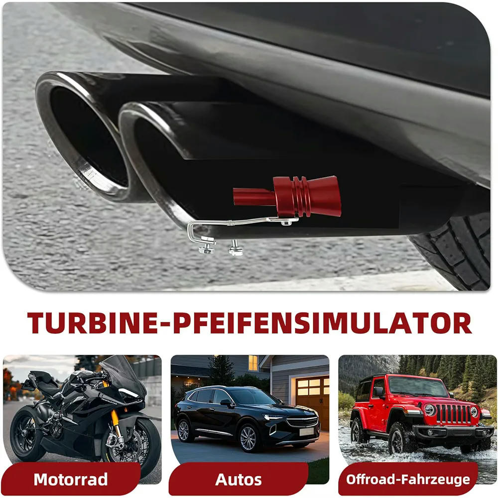 Tubo de escape simulador de sonido turbo Vortex, 2 unidades, aleación de aluminio, generador de sonido universal para coches y motocicletas