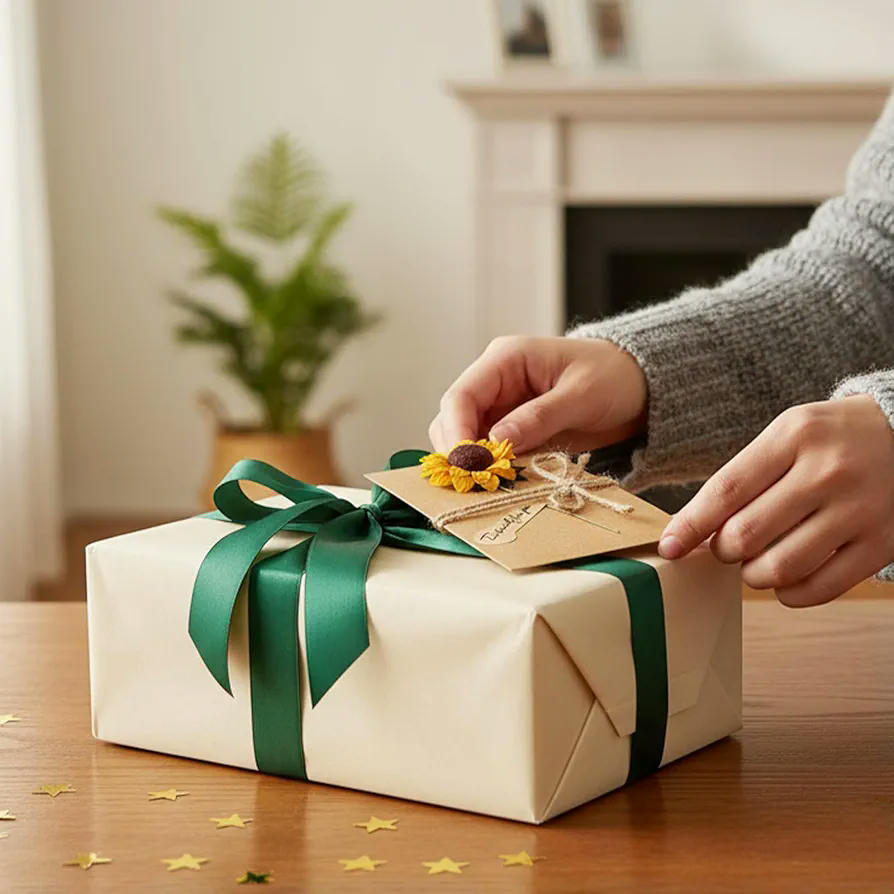 10 Tarjetas de Felicitación con Flores Secas Multicolores y Sobres Marrones para Todas las Ocasiones